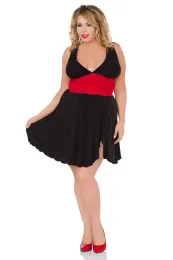 Kleid 5036 schwarz/rot
