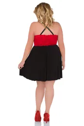 Kleid 5036 schwarz/rot