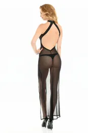 Kleid POUSSYCAT Netz schwarz mit Straß besetzt