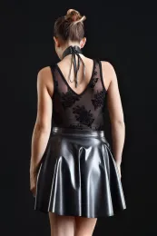 Kunstleder Rock KAT schwarz