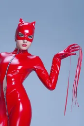 Lack-Maske KATZE rot