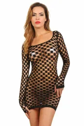 Langarm Netzkleid schwarz