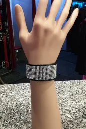 Leder Armband mit Strass 02 schwarz