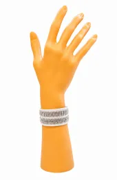 Leder Armband mit Strass 03 weiß