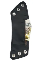 Leder Armband mit Zip 01 schwarz