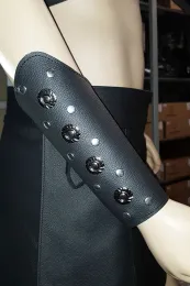 Leder Armstulpe 01 schwarz