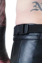 Leder Bauchtasche mit Gürtel 04 schwarz