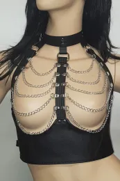 Leder Bustier 02 schwarz