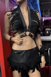 Leder Bustier 07 schwarz