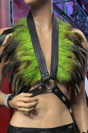 Leder Bustier 07 schwarz/grün