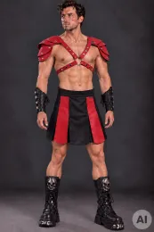 Leder Gladiator Rock 01 schwarz/rot