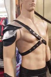 Leder Harness 01 schwarz/silbern