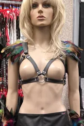 Leder Harness 10 schwarz/bunt