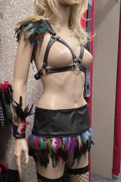 Leder Harness 10 schwarz/bunt