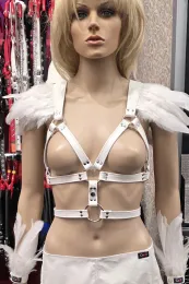 Leder Harness 11 weiß