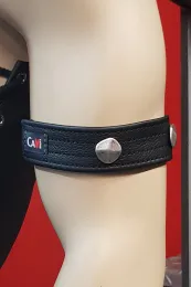 Leder Oberarmband 01-3H schwarz