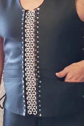 Leder Weste 02 schwarz