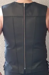Leder Weste 02 schwarz