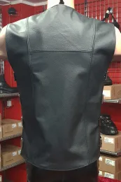 Leder Weste 03 schwarz