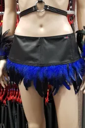 Lederrock 10 schwarz/blau