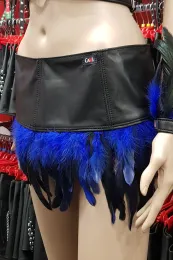 Lederrock 10 schwarz/blau