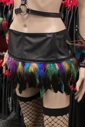 Lederrock 10 schwarz/bunt