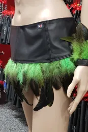 Lederrock 10 schwarz/grün