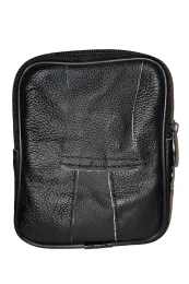 Ledertasche mit Gürtelschlaufe 03 schwarz