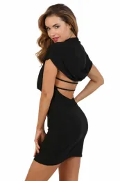 Minikleid mit Kapuze schwarz
