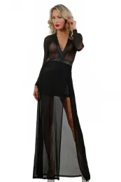 Minikleid mit Schleppe schwarz