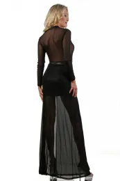 Minikleid mit Schleppe schwarz