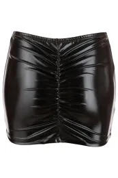Minirock am Po gerafft schwarz