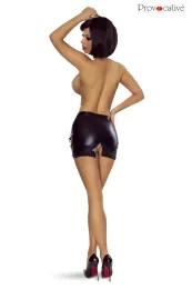 Minirock schwarz mit silberfarbenen Kettchen