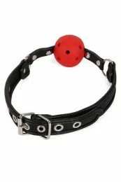 Mundknebel gelocht schwarz/rot