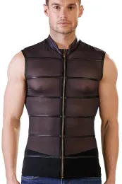 Netz Shirt mit Mattlook-Applikationen schwarz