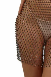 Netzkleid besetzt mit Strass schwarz