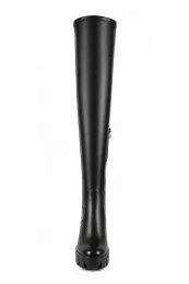 Overknees mit Blockabsatz schwarz