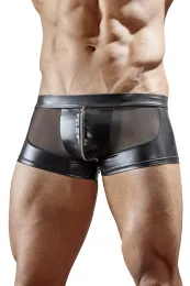 Schwarze Pants im Wetlook-Powernet-Mix