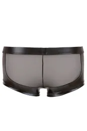 Schwarze Pants im Wetlook-Powernet-Mix