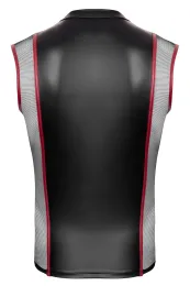 Shirt mit Netzeinsätzen schwarz/rot