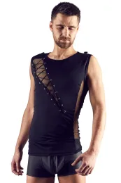 Shirt mit Schnüren schwarz