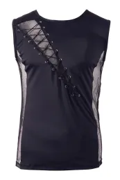 Shirt mit Schnüren schwarz