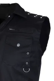 Strap Vest Denim schwarz