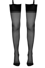 Straps Strümpfe mit Naht schwarz