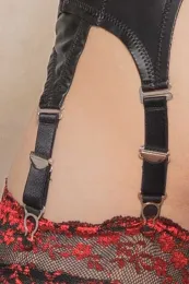 Strapsgürtel NELL Wetlook schwarz