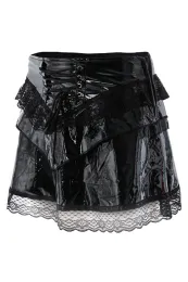 Triangle Mini Skirt Lack schwarz