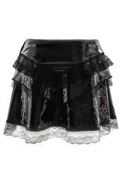 Triangle Mini Skirt Lack schwarz