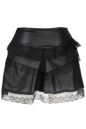Triangle Mini Skirt Wetlook schwarz