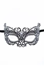 Venezianische Maske schwarz mit Strass
