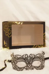 Venezianische Maske schwarz mit Strass